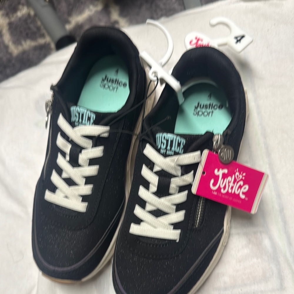 Justice Black and White Sport Sneakers